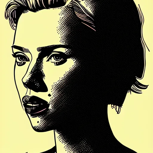 Prompt: portrait of scarlett johansson by laurie greasley, cg society