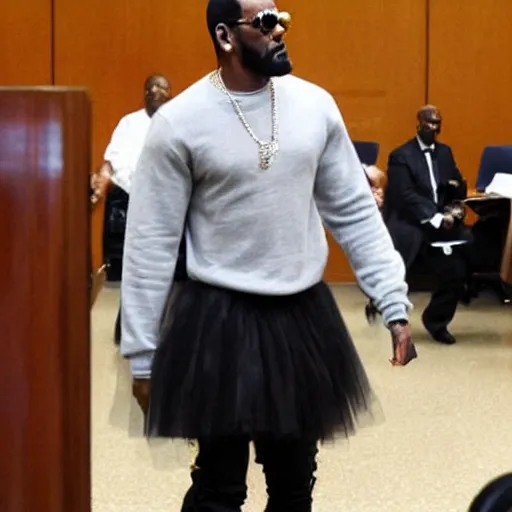 Image similar to r kelly wearing a tutu in court