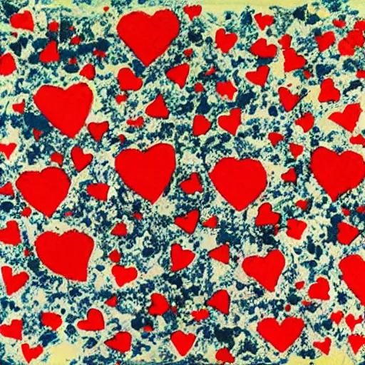 Prompt: Valentines card by Jackson Pollock