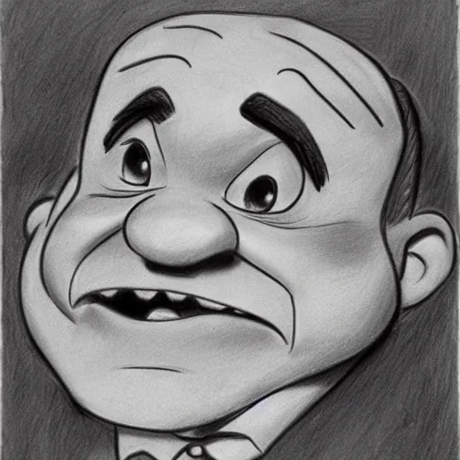 Image similar to milt kahl pencil sketch of danny devito