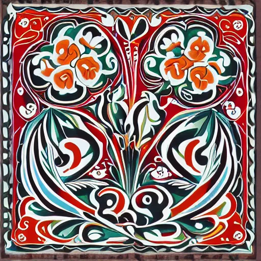 Prompt: telemark rosemaling