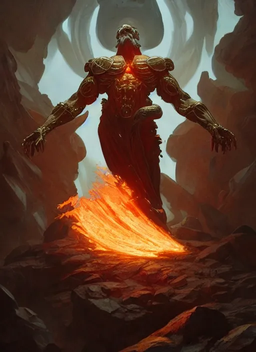 Prompt: prometheus giving fire to man, intricate, d & d fantasy, wide shot, magical, art nouveau, digital painting, trending on artstation, sharp focus, illustration, holy, divine, powerful, global illumination, ray tracing, art by artgerm and greg rutkowski and ruan jia