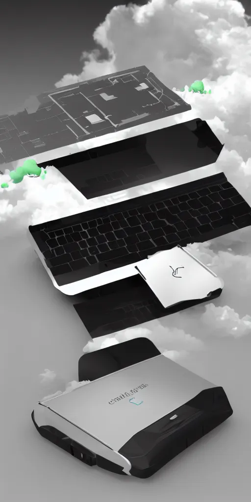 Image similar to concept art, portable cloud computer.