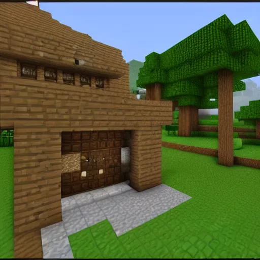 Prompt: minecraft screenshot of house