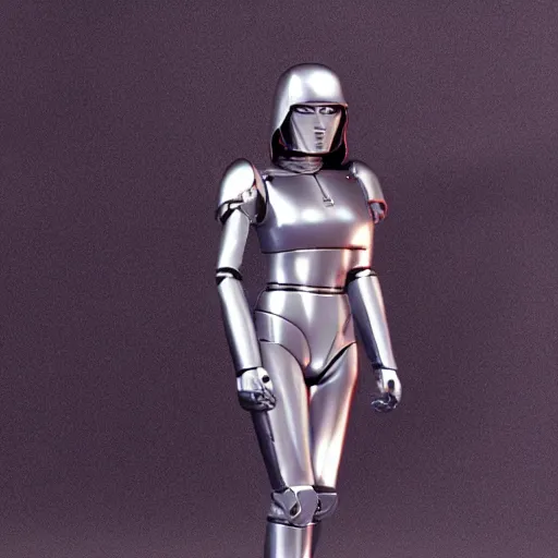 Image similar to Low poly Hot slim fit attractive steel cylon woman from battlestar galactica chrome cylon invasion centurion robot