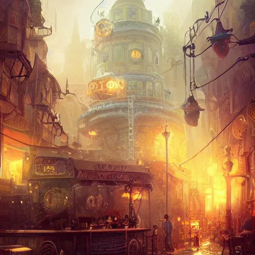 Image similar to a magical city of mushrooms ,cute ,clean and clear,in steampunk city by Greg rutkowski,sung Choi, 8k photo realistic, cinematic lighting, hd ,high details, atmospheric, trending on artstation, glowing effect, devinart, golden ratio, rule of thirds