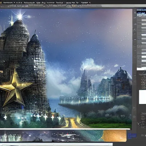 Prompt: starmaker, matte painting