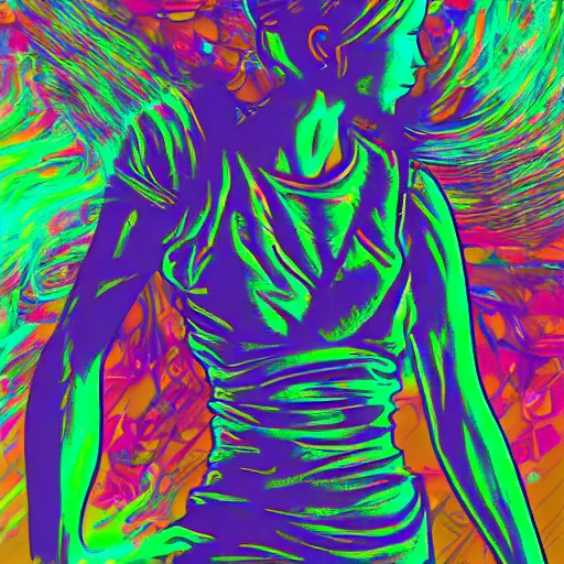 Image similar to trippy silhouette of dancing woman, by justin guse and luke brown and justin bonnet, details, instagram digital, artstation