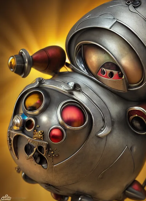 Image similar to highly detailed closeup portrait of a cute tin toy retro rrocket spaceship, nicoletta ceccoli, mark ryden, lostfish, earl nore, hyung tae, frank frazetta, global illumination, god rays, detailed and intricate environment