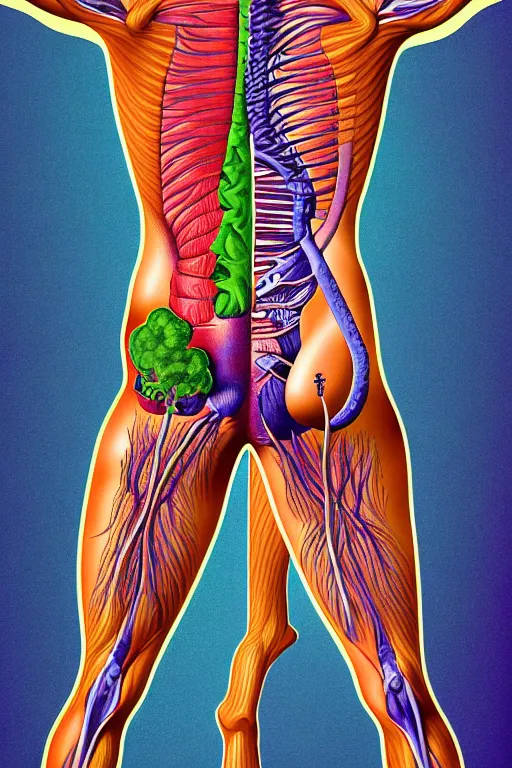 Image similar to psychedelic anatomically accurate labeled medical diagram of centaur, intricate parts, fine details, hyper realistic, elegant minimalism, by seichen, surreal