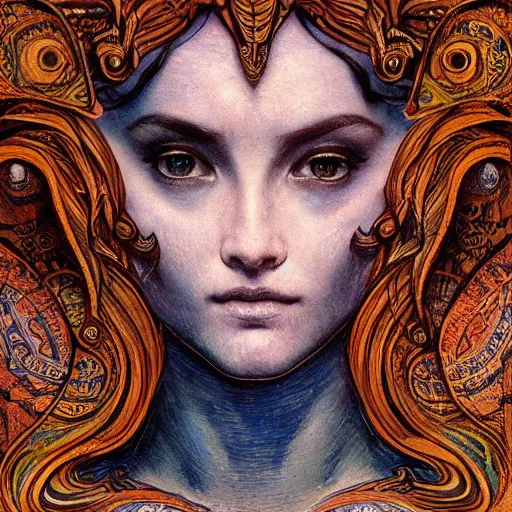 Image similar to Extreamly beautiful Eyes, tattooed face, Hypnotic Eyes, Emotional Eyes, by Annie Swynnerton and Nicholas Roerich and jean delville, glowing paper lanterns, Luis Royo, strong dramatic cinematic lighting , ornate tiled architecture, lost civilizations, smooth, sharp focus, extremely detailed