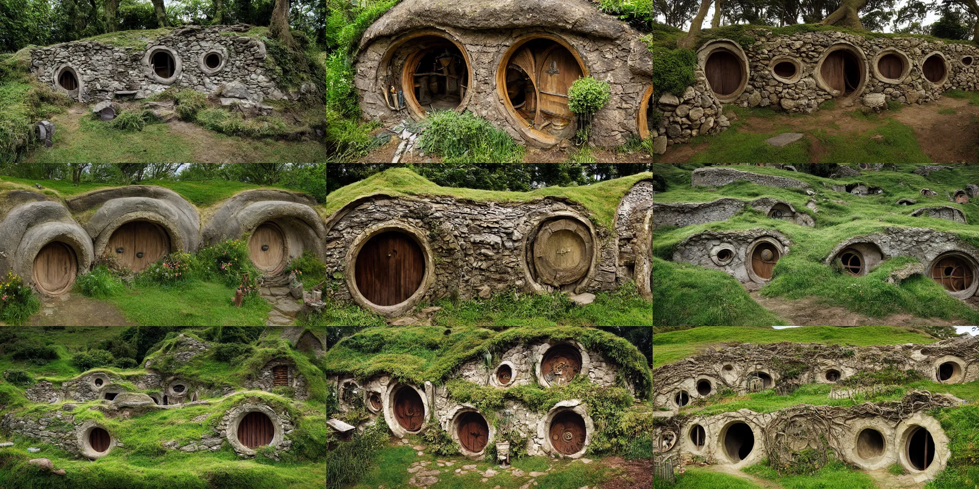 Prompt: archeological discovery of ancient hobbit dwellings, the shire, well preserved, digital photography, 3 2 megabit, national geographic.