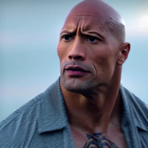 Prompt: Dwayne Johnson in water world 4K quality super realistic