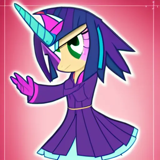 Prompt: twilight sparkle as a touhou character