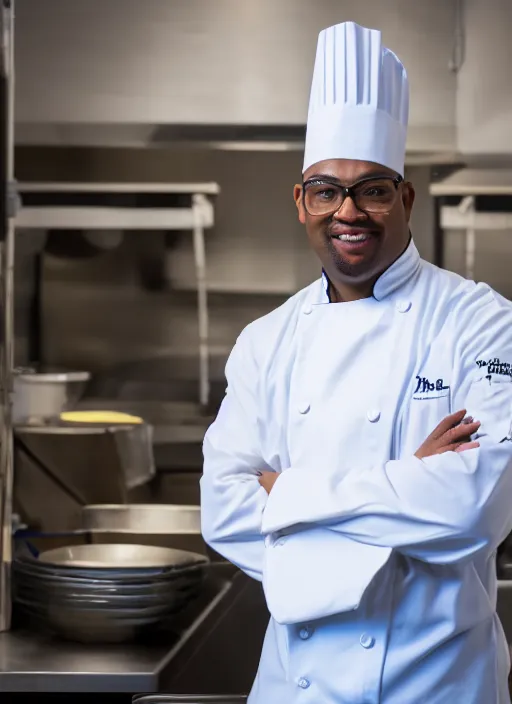 Prompt: portrait photo still of real life school chef jerome mcelroy, 8 k, 8 5 mm, f. 1 4