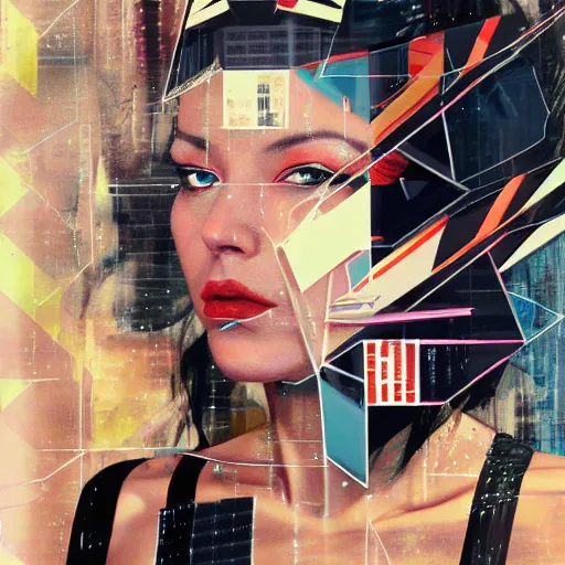 Image similar to a portrait of a single female android, by MARVEL comics and Sandra Chevrier, pinhole camera