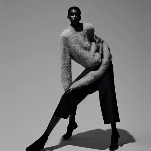 Image similar to full posed model, editorial shot by camilla akrans from lundlund agency for acne studios fall 2 0 2 2 published in id magazine