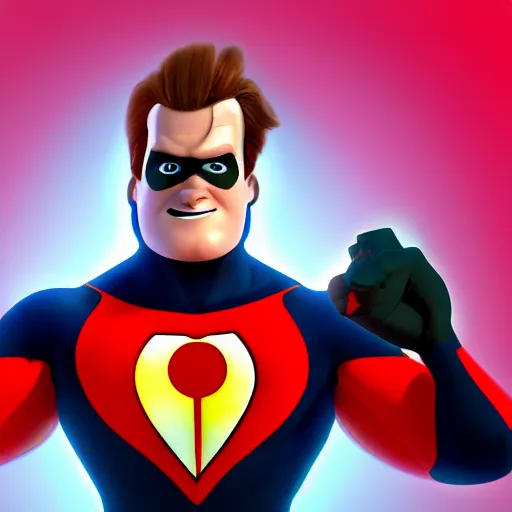 Image similar to syndrome incredibles holding the gmod physgun dynamic pose 4 k deviantart fanart cinematic shot