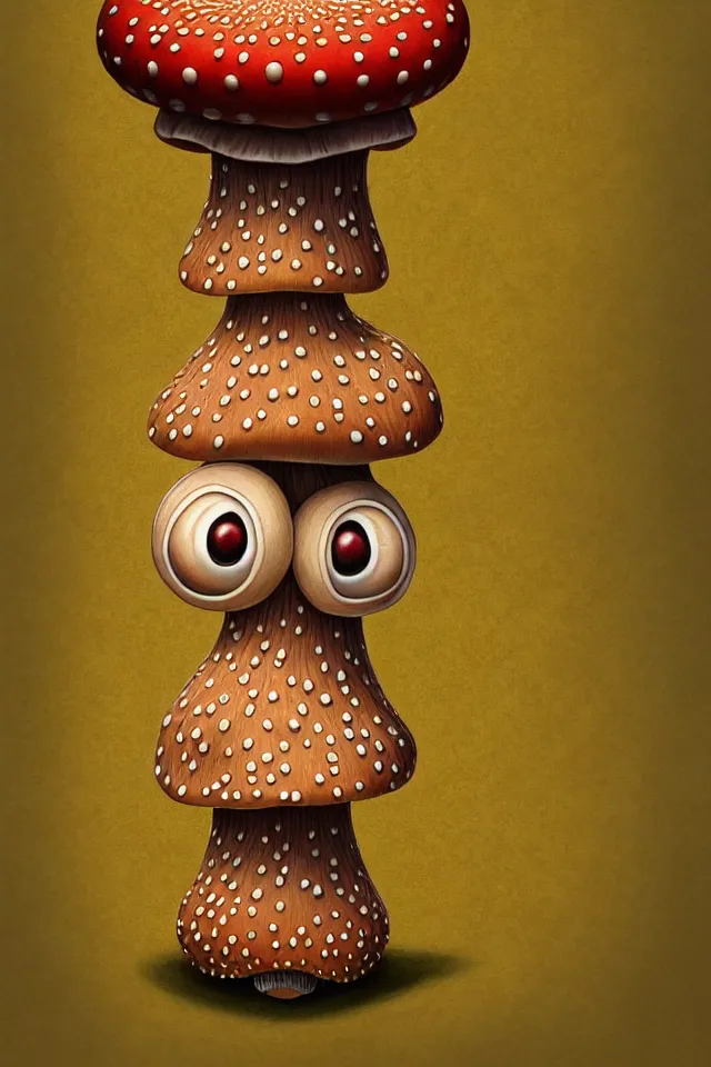 Prompt: mushroom dog artwork symmetrical by naoto hattori