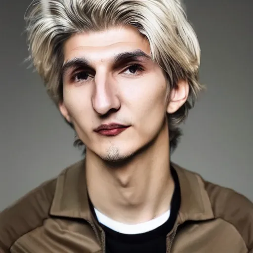 Image similar to really handsome gigachad xqc, portrait photograph : : realistic : : 1 dslr : : 1 - - quality 2