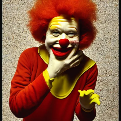 Image similar to ronald mcdonald puking vomiting