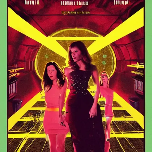 Image similar to giallo movie poster featuring mary elizabeth winstead, grace van dien, kate beckinsale, italian horror, sharp focus, smooth, psychedelic