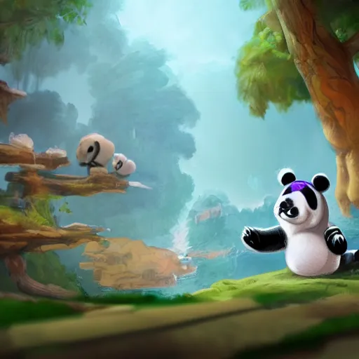 Prompt: a concept art of cartoon panda, Disney, digital art, highly detailed, award winning, concept art, intricate, sharp focus, masterpiece, Trending on Artstation HQ, unreal engine 5, 4K UHD image