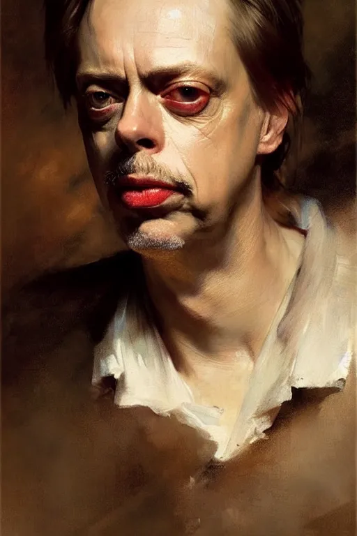 Prompt: beautiful portrait half steve buscemi artisan loaf of sourdough bread, art by anders zorn, wonderful masterpiece by greg rutkowski, beautiful cinematic light, american romanticism thomas lawrence, greg rutkowski