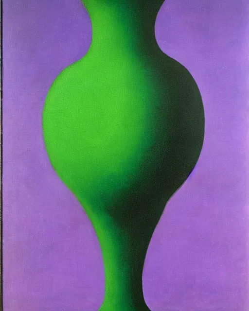 Image similar to purple green and black painting by magritte