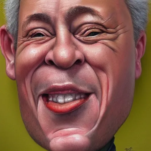 Image similar to Caricature portraits done of Gene Ween, realistic, hyperrealistic, very realistic, highly detailed, very detailed, extremely detailed, detailed, oil painting, digital art, trending on artstation