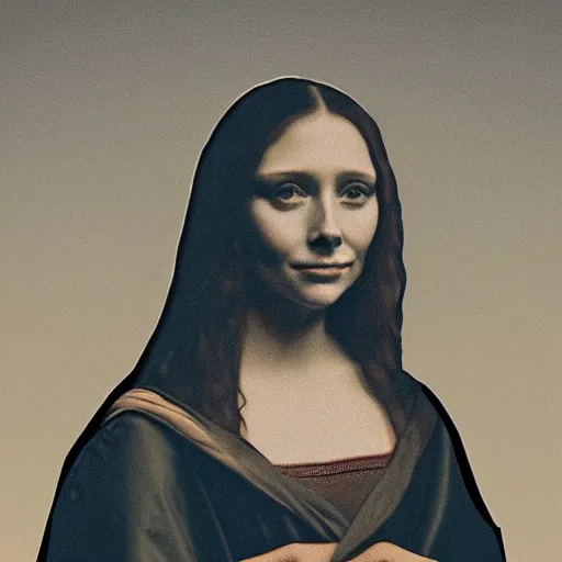 Image similar to Elizabeth Olsen as the Mona Lisa in mellow lighting, illustrated by Leonardo DaVinci, trending on artstation, artstationHQ, artstationHD, 4k, 8k.