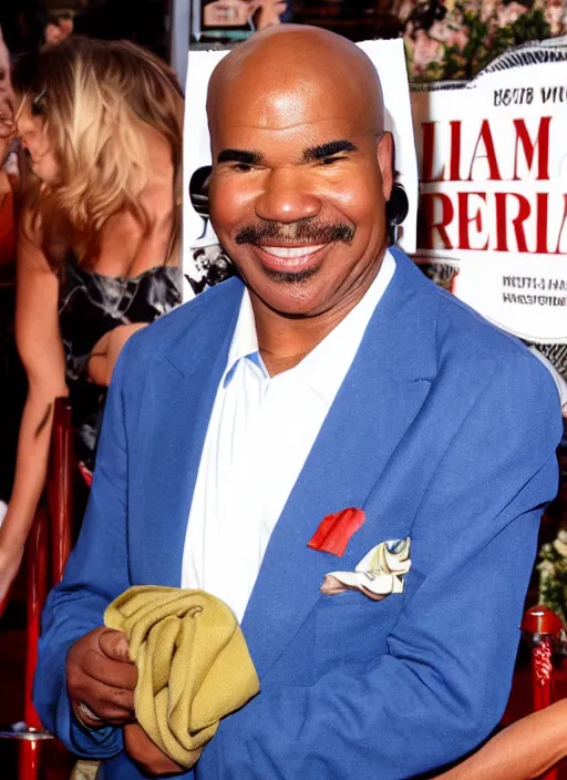 Prompt: david alan grier holding his favorite lamp and towel combo on the red carpet