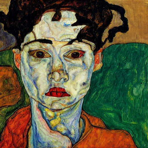 Prompt: a painting in the style of egon schiele.