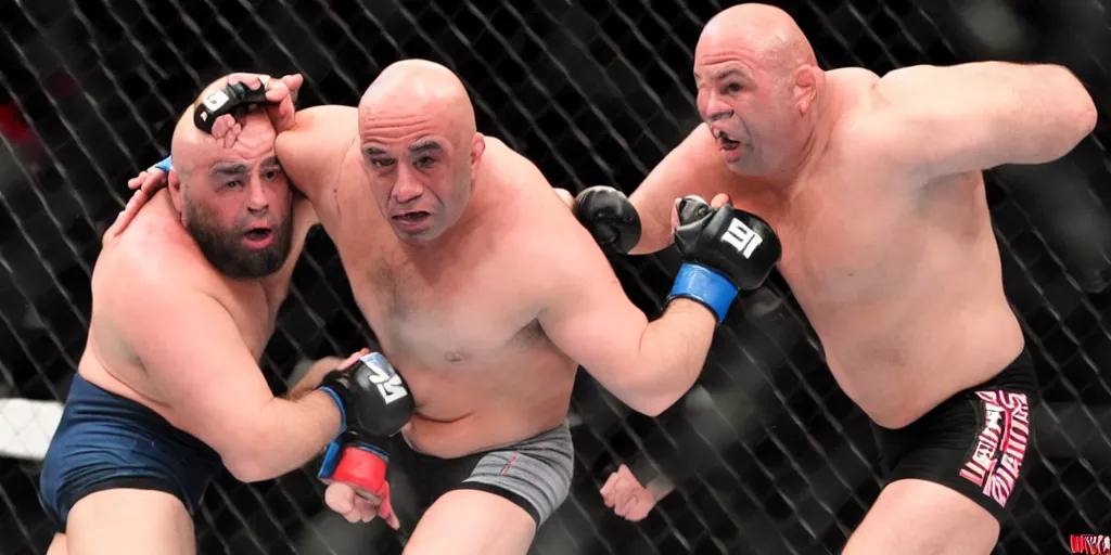 Image similar to joe rogan fighting obese americans at wal - mart wrestling, detailed facial expressions, hyper detailed