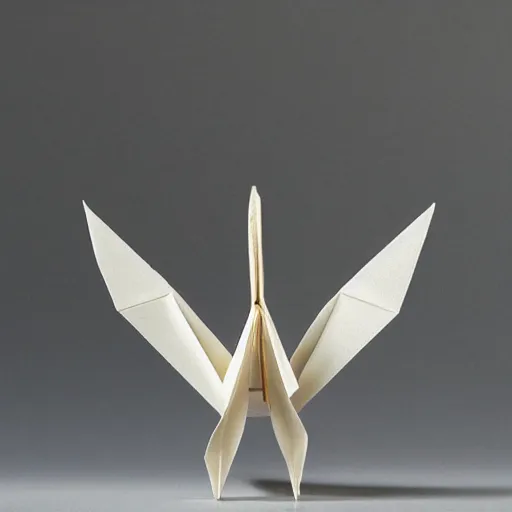 Image similar to a paper crane by michelangelo