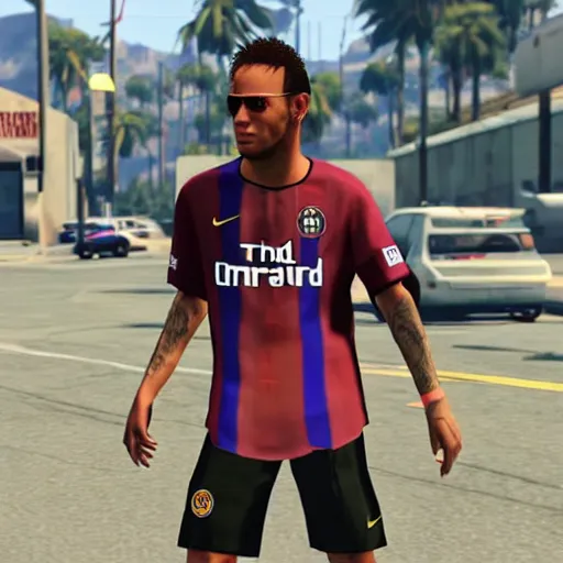 Image similar to screenshot of neymar in gta v, grand theft auto