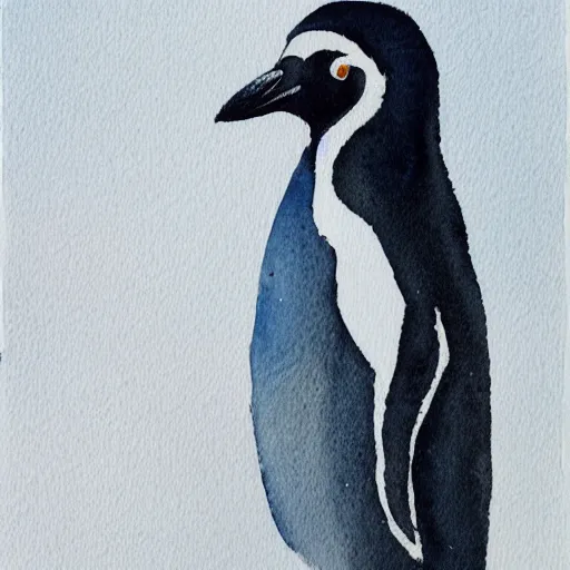 Image similar to Watercolor painting of a penguin