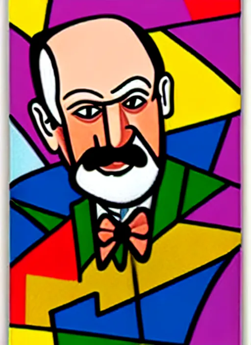 Image similar to a portrait of world of sigmund freud by romero britto