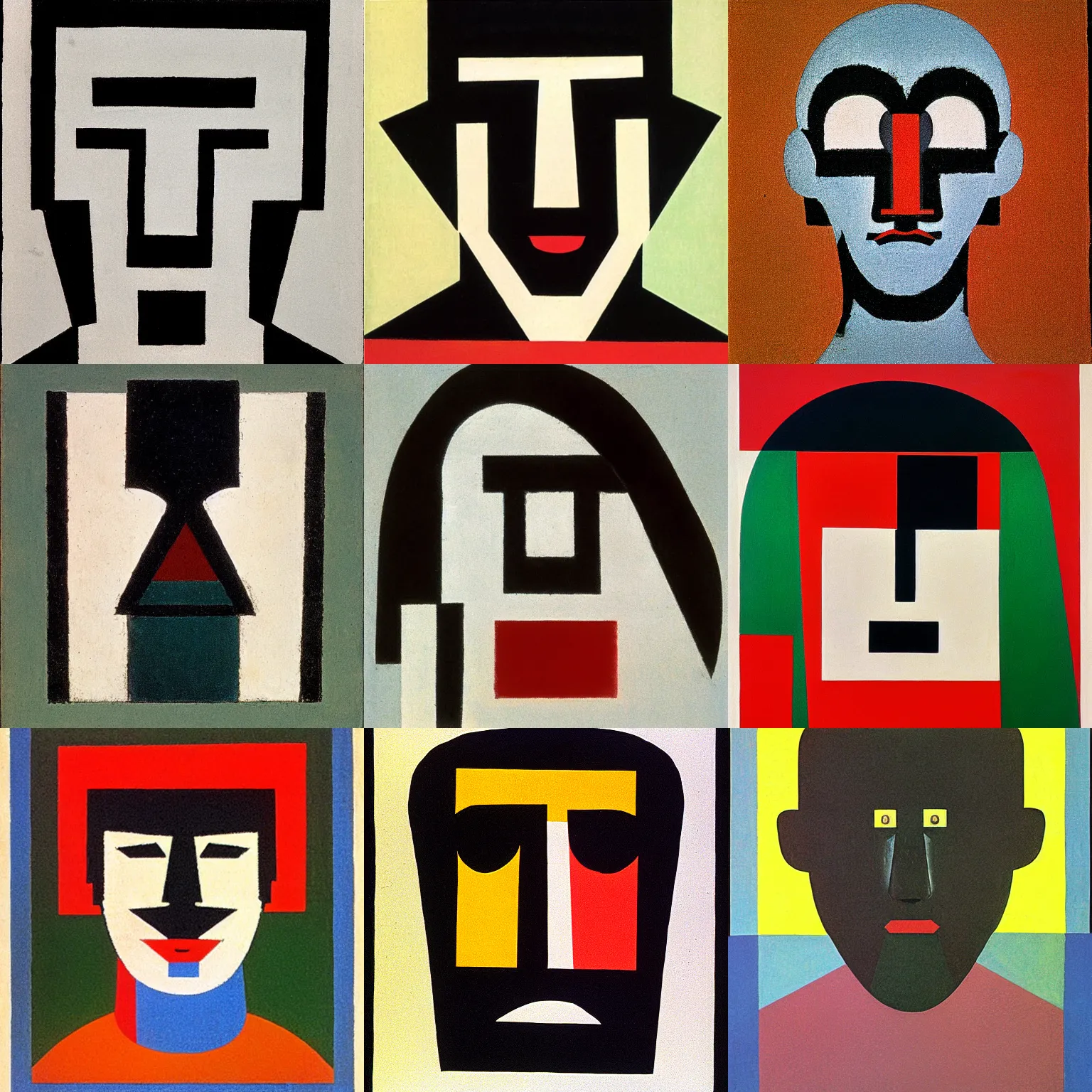 Prompt: face, abstract, minimalism, suprematism, by malevich
