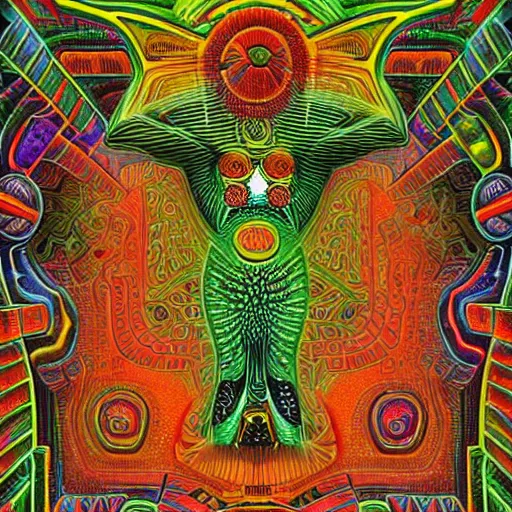 Prompt: thoth trapped inside dmt molecule