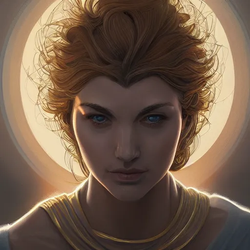 Prompt: symmetry!! portrait of paint with jazza as a saintwith an halo, golden hour, intricate, elegant, highly detailed, digital painting, artstation, concept art, smooth, sharp focus, illustration, art by artgerm and greg rutkowski and alphonse muchca, watercolours