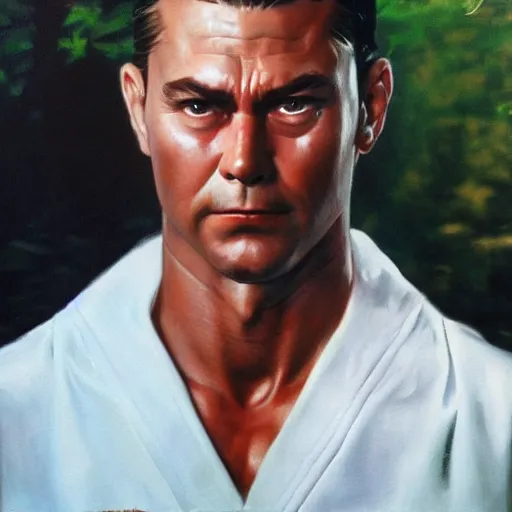 Prompt: ultra realistic portrait painting of forest gump as ryu, art by frank frazetta, 4 k, ultra realistic, highly detailed, epic lighting