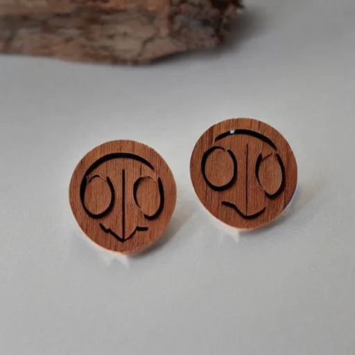 Image similar to lasercut segmented 2d wood earrings, graphic designs from world of warcraft