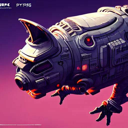 Image similar to painting of a cyberpunk flying pig, sharp focus, award - winning, trending on artstation, masterpiece, highly detailed, intricate, cartoon, anime. art by merwild and ernesto irawan and rachel denton