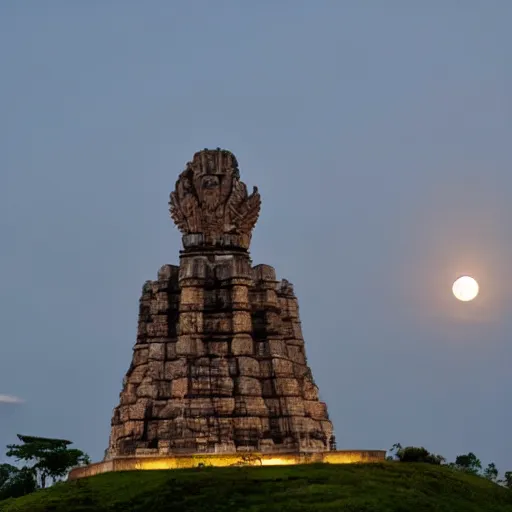 Prompt: supermoon over garuda wisnu kencana monument