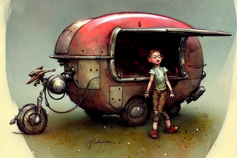 Image similar to adventurer ( ( ( ( ( 1 9 5 0 s retro future robot android rat house wagon. muted colors. ) ) ) ) ) by jean baptiste monge!!!!!!!!!!!!!!!!!!!!!!!!! chrome red