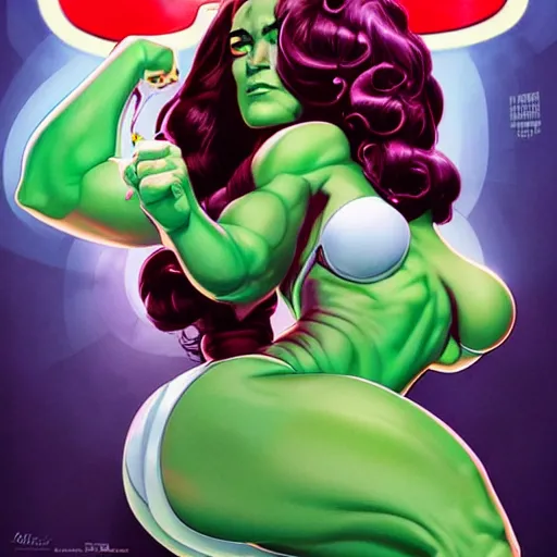 Prompt: lofi shehulk poster, Pixar style, by Tristan Eaton Stanley Artgerm and Tom Bagshaw.