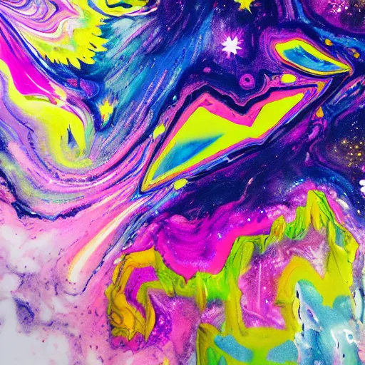 Prompt: Liminal space in outer space acrylic paint pour, watercolor, marbling, graffiti, very detailed, hd, high resolution print :1 CMYK :1