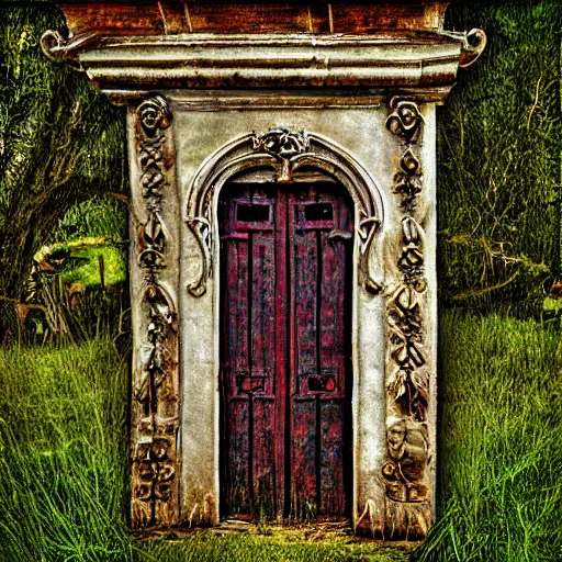 Image similar to Meadow. Ornate doorway with a portal to another dimension. Mixed media, Digital Art and AF-S NIKKOR 10-200mm F2.8G ED.