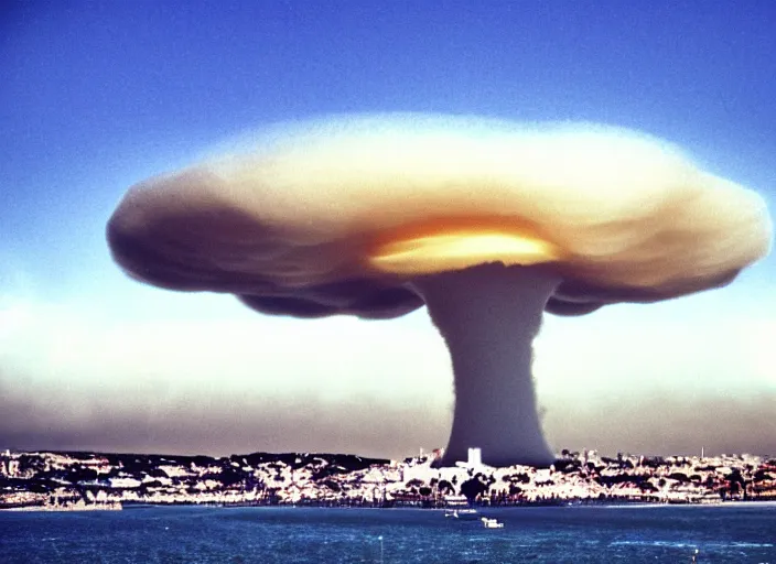 Image similar to nuclear mushroom cloud over lisbon